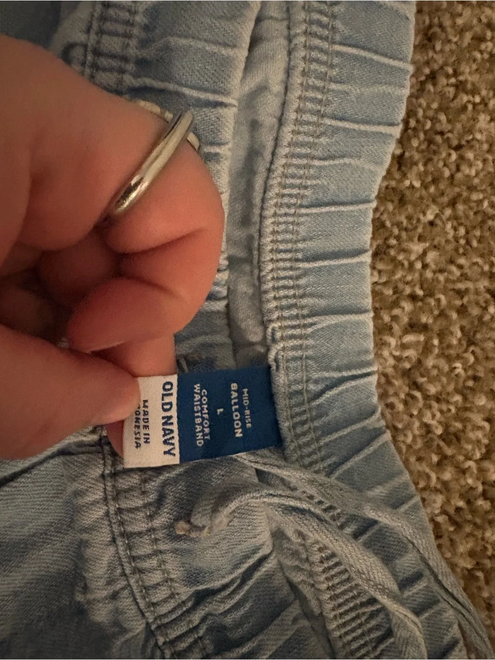 Old Navy Light Blue Wide-Leg Jumpsuit Pants